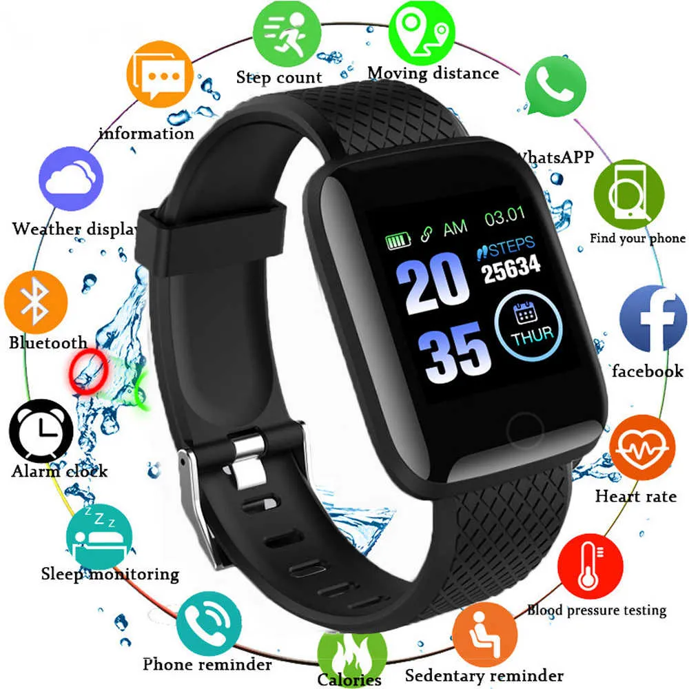 116 PLUS Smart Bracelet D13 Heart Rate Blood Pressure Smart Watch - Open Box