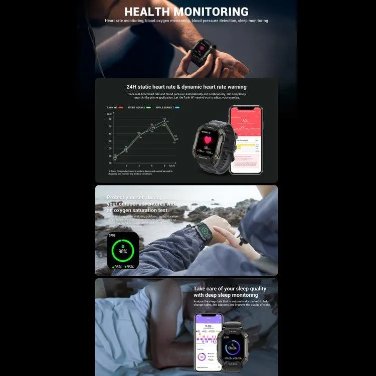 1.72" TFT Screen Smart Watch with Heart Rate and Sleep Monitoring Features