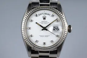 1967 Rolex WG Day-Date 1803 with Factory Diamond Dial