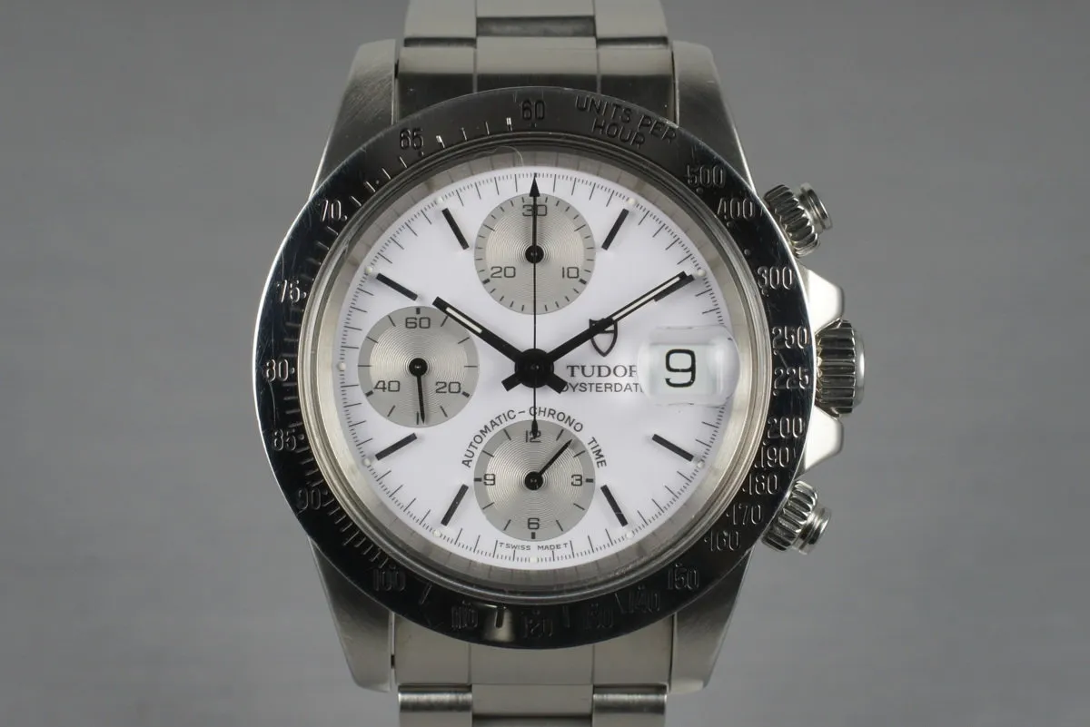 1993 Tudor Chronograph Big Block 79180 White Dial with Box and Papers