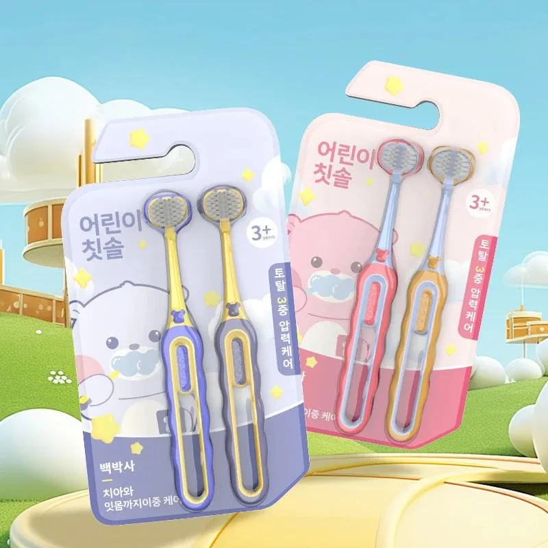 2-pcs Children's Toothbrush-Three-sided Soft Bristle