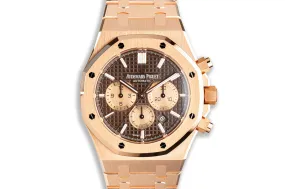 2015 Audemars Piguet Royal Oak 18k Rose Gold Chronograph 26331OR.OO.1220OR.02 with Box and Card