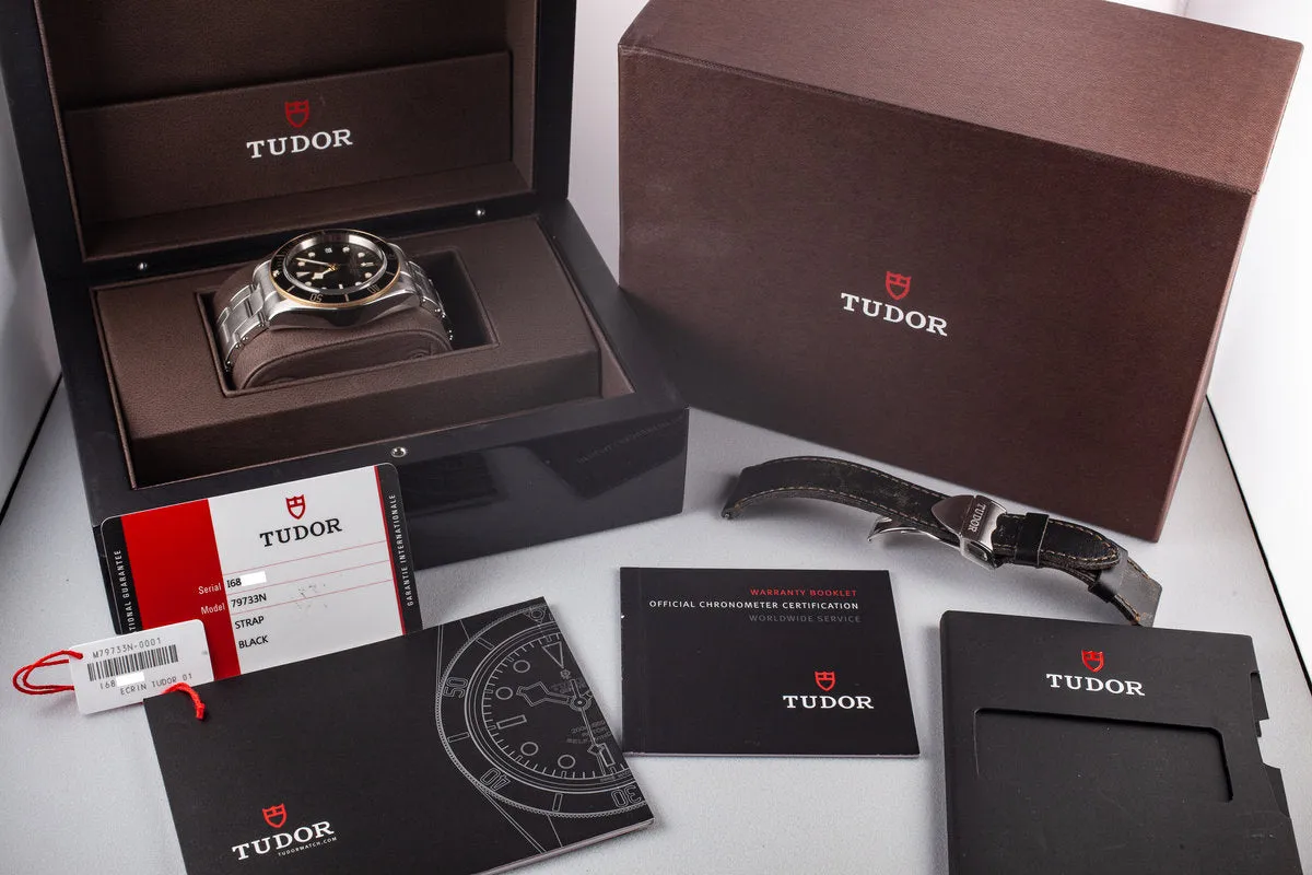 2017 Tudor Two-Tone Black Bay Heritage 79733N on Stainless Bracelet with Box and Papers