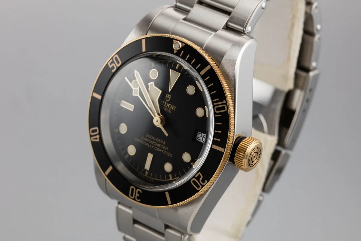 2017 Tudor Two-Tone Black Bay Heritage 79733N on Stainless Bracelet with Box and Papers