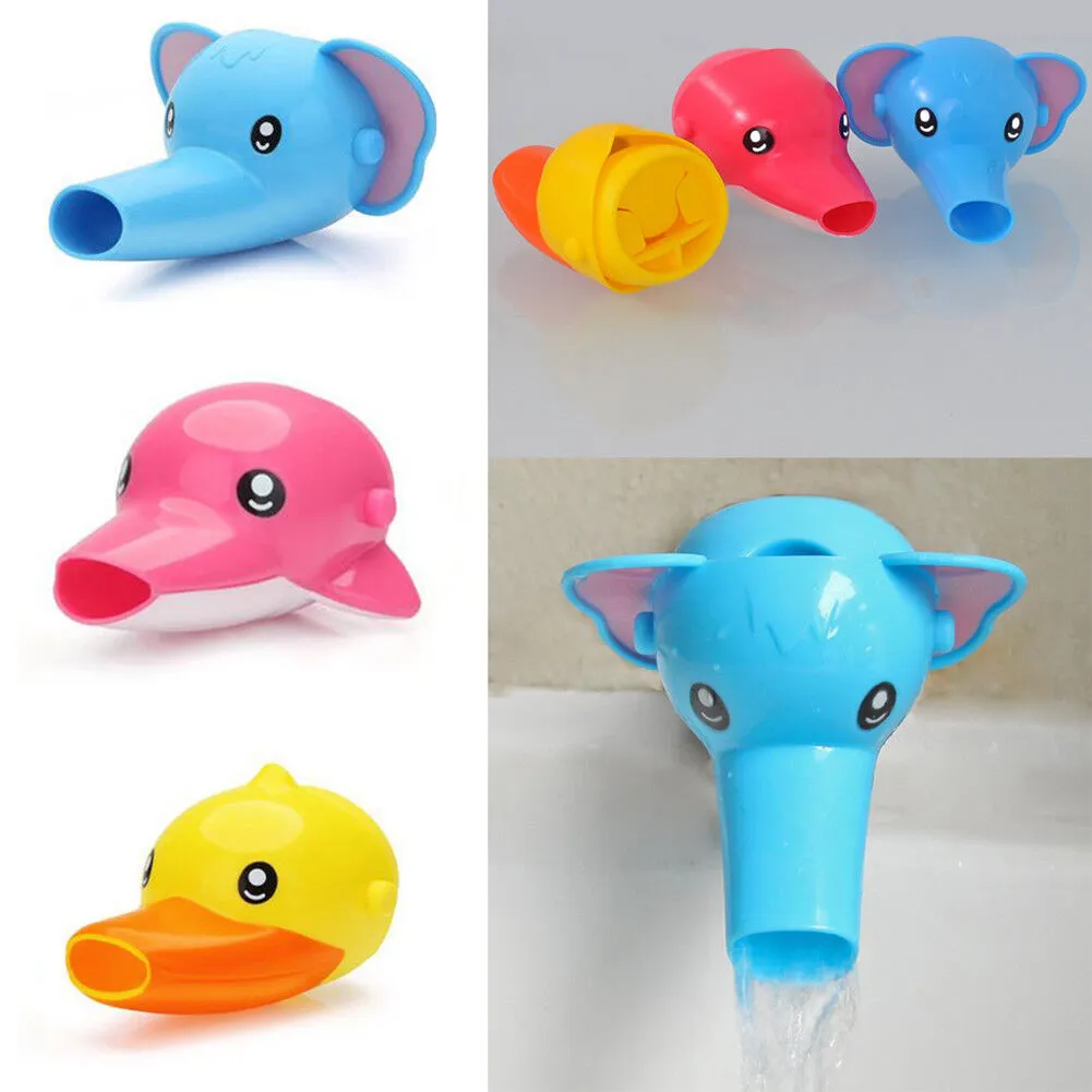 3~6 PCS Animal Faucet Extender for Kids Babies Sink Hand (Elephant Duck Dolphin)