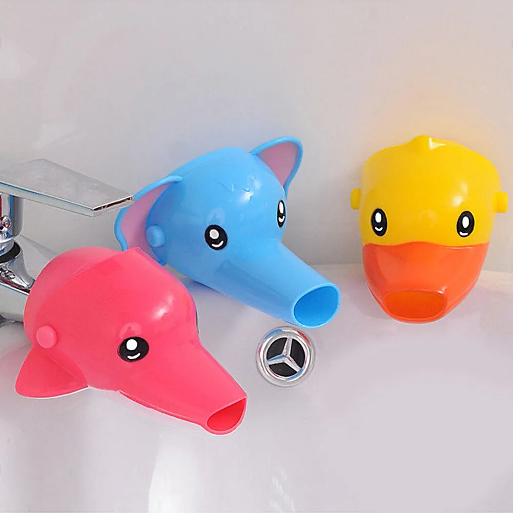 3~6 PCS Animal Faucet Extender for Kids Babies Sink Hand (Elephant Duck Dolphin)