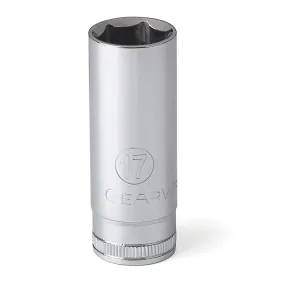 3/8" Drive 6 Point Deep Socket, 17mm