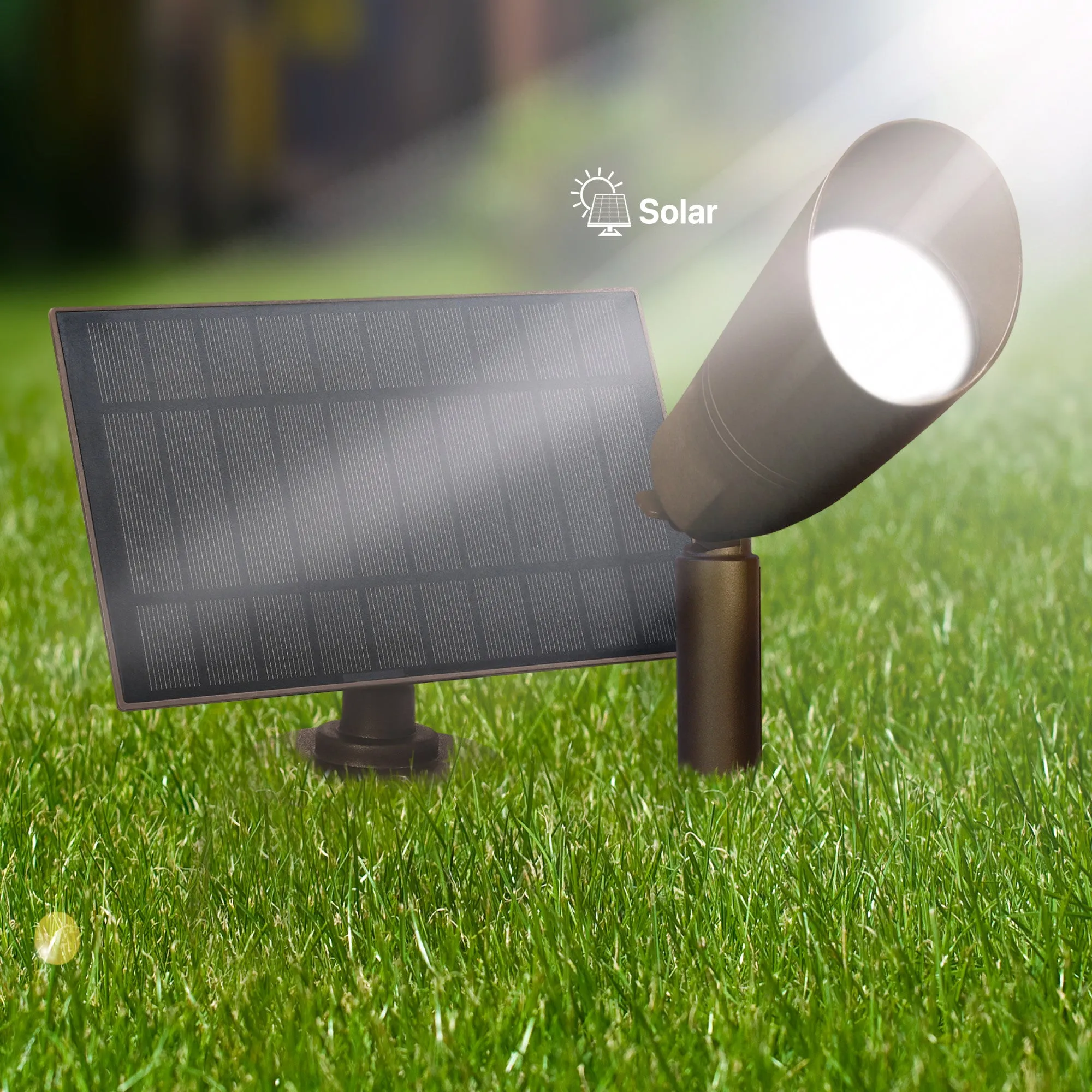 8 in. Bronze OneSync Landscape High Output LED Solar Spotlight