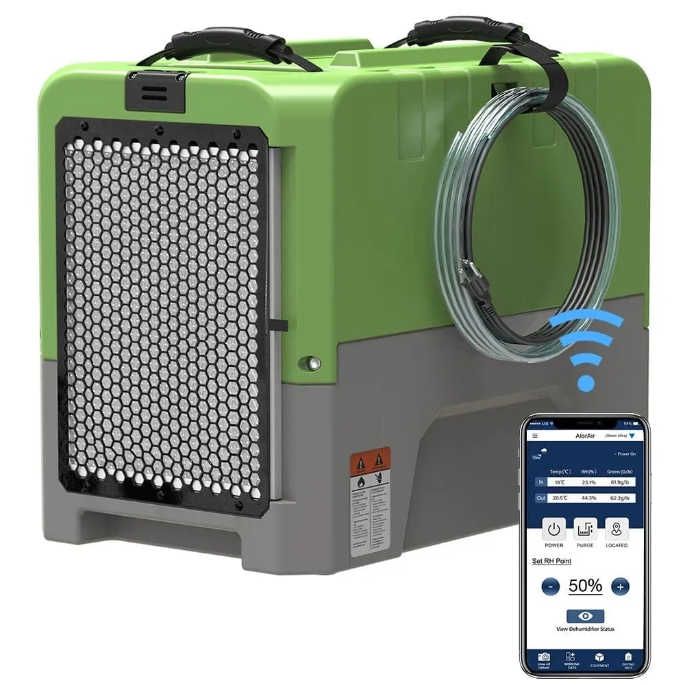 AlorAir 180 PPD Large Commercial Dehumidifier with Wi-Fi App Controls & Pump - Storm LGR Extreme-WIFI - Storm LGR85-Wi-Fi