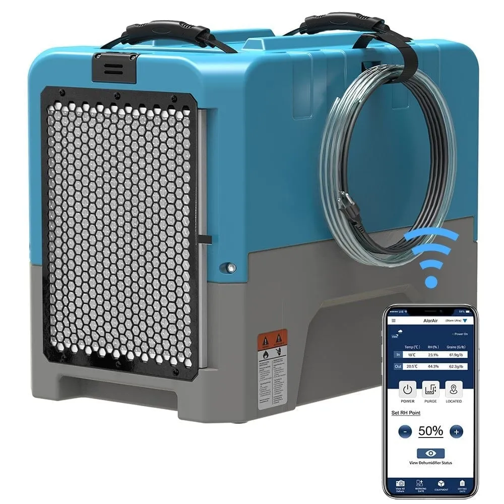 AlorAir 180 PPD Large Commercial Dehumidifier with Wi-Fi App Controls & Pump - Storm LGR Extreme-WIFI - Storm LGR85-Wi-Fi