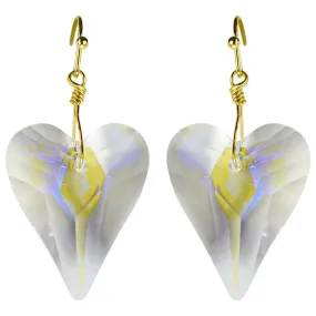 Aphrodite Crystal Heart French Wire Earrings (Goldtone/Crystal AB)