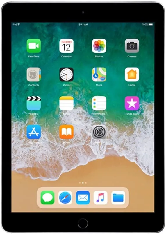 Apple iPad 5th Generation | 9.7in 128GB Space Gray Wi-Fi  4G Unlocked - Renewed