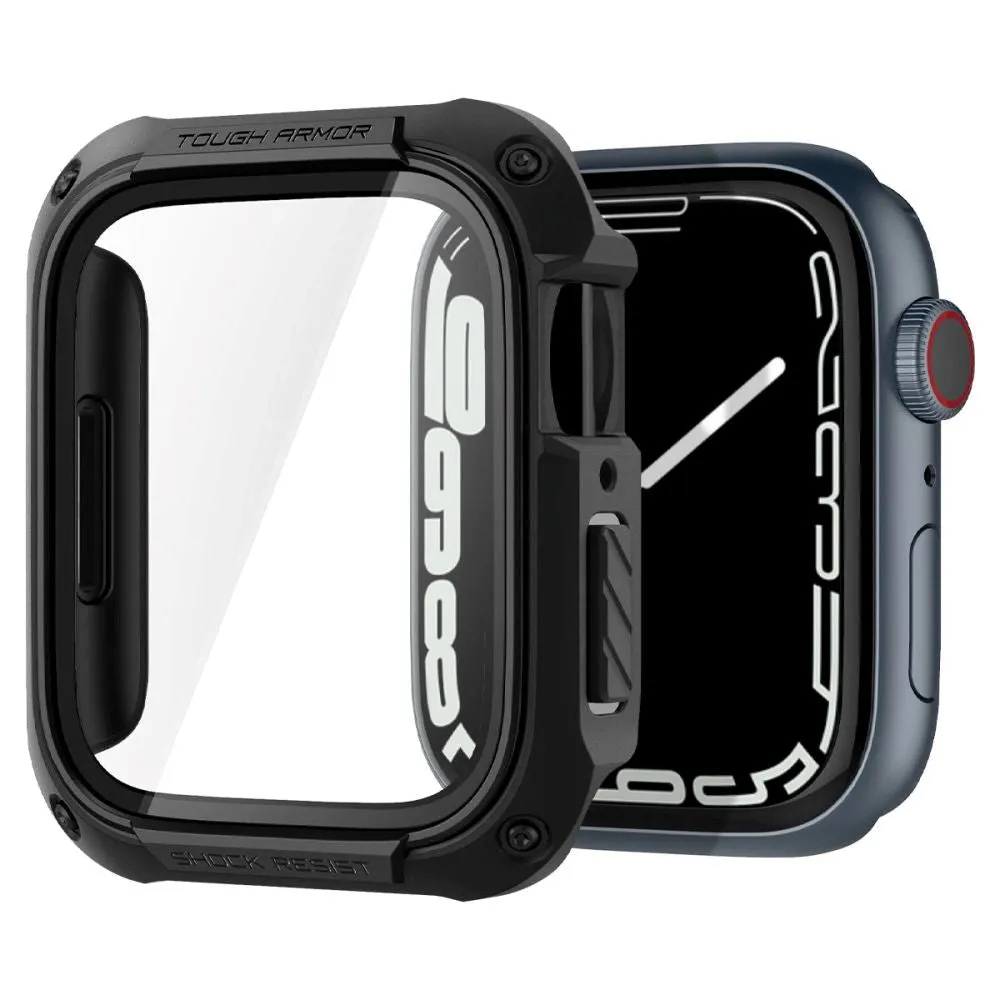 Apple Watch 9/8/7 (45mm) SPIGEN Tough Armor Cover m. Beskyttelsesfilm - Sort