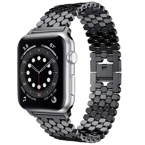 Apple Watch Ultra 49mm / 45mm / 44mm / 42mm | Stainless Steel Bands |Fish scale Pattern | Black