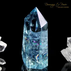 Aqua Aura Quartz Crystal Point