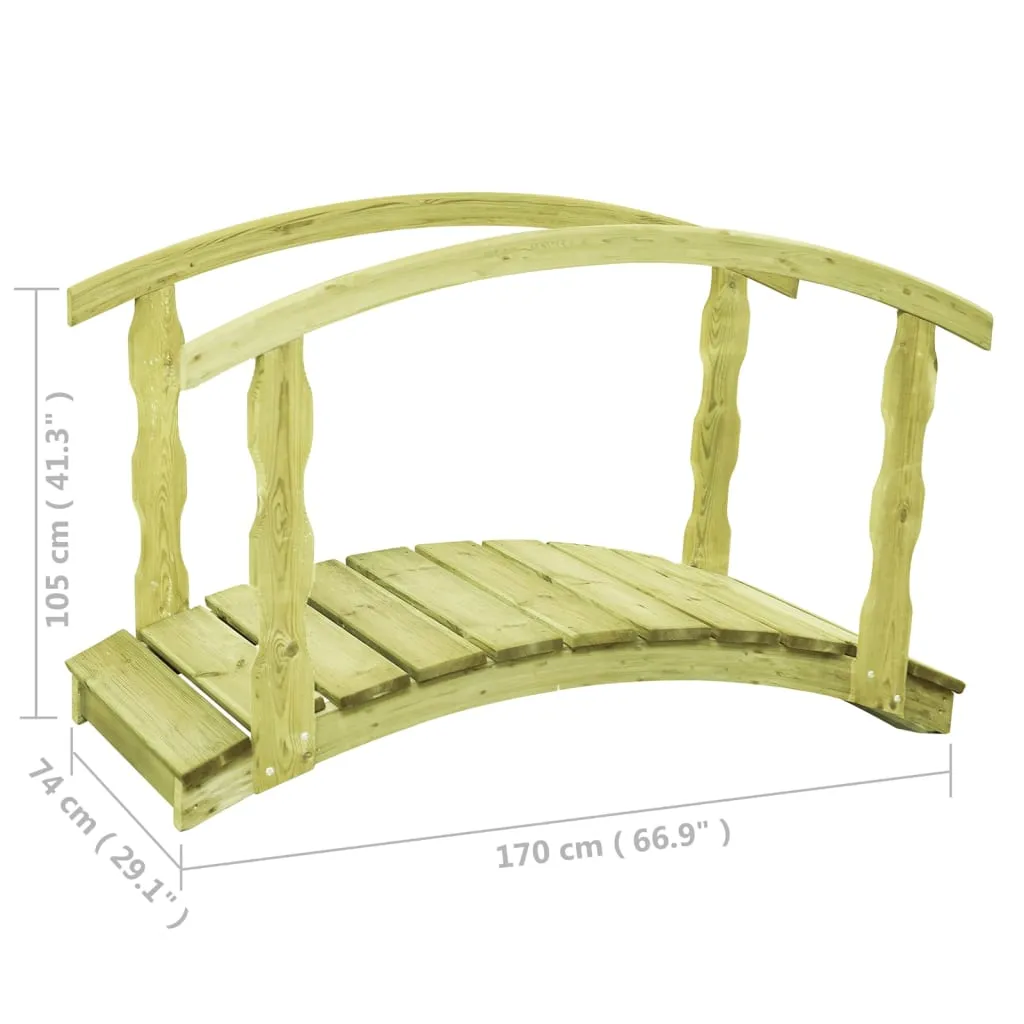 B-Stock Garden Bridge 170x74x105 cm Impregnated Solid Wood Pine