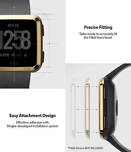 Bezel Styling Designed for Fitbit Versa - [Stainless Steel]