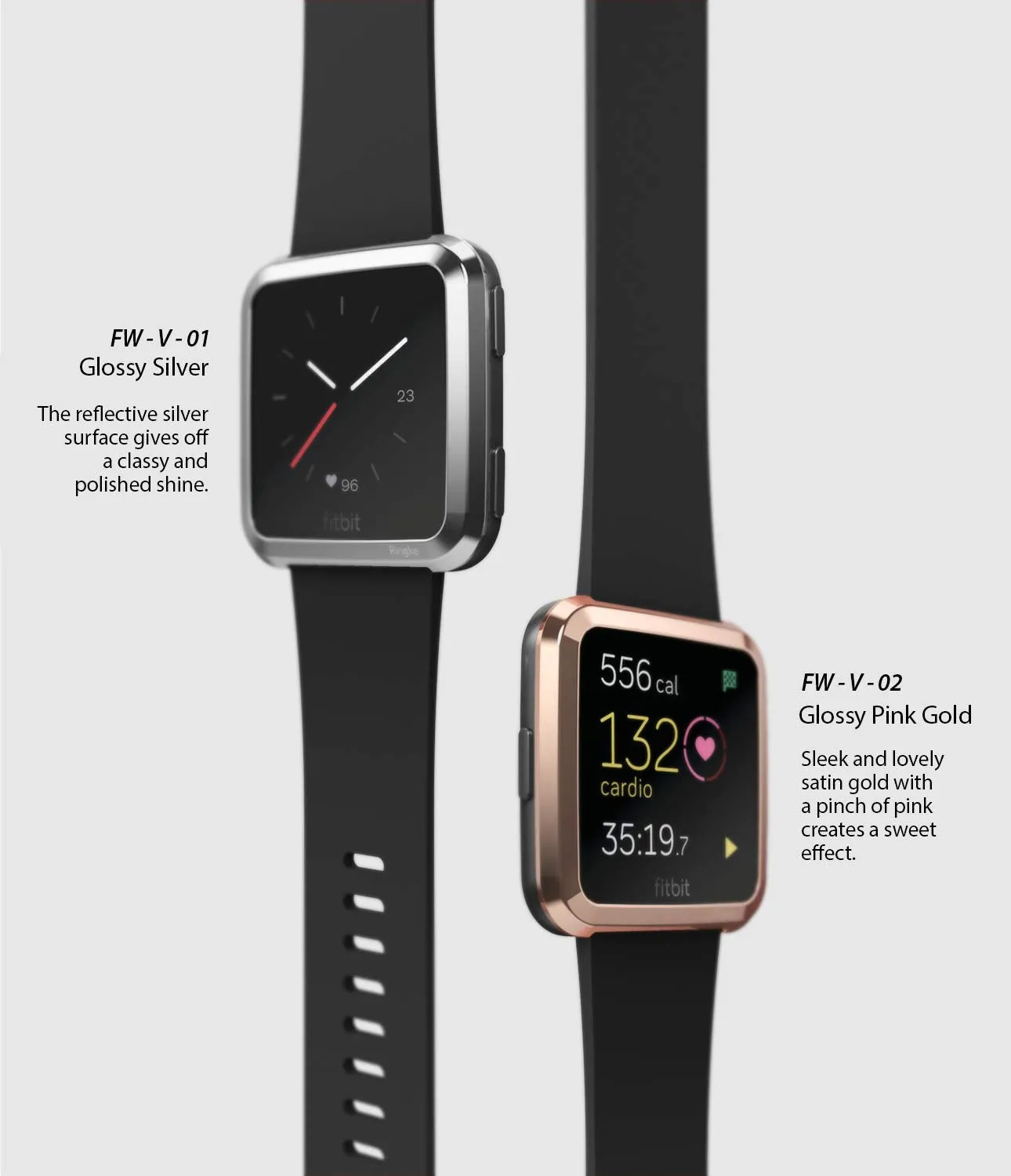 Bezel Styling Designed for Fitbit Versa - [Stainless Steel]