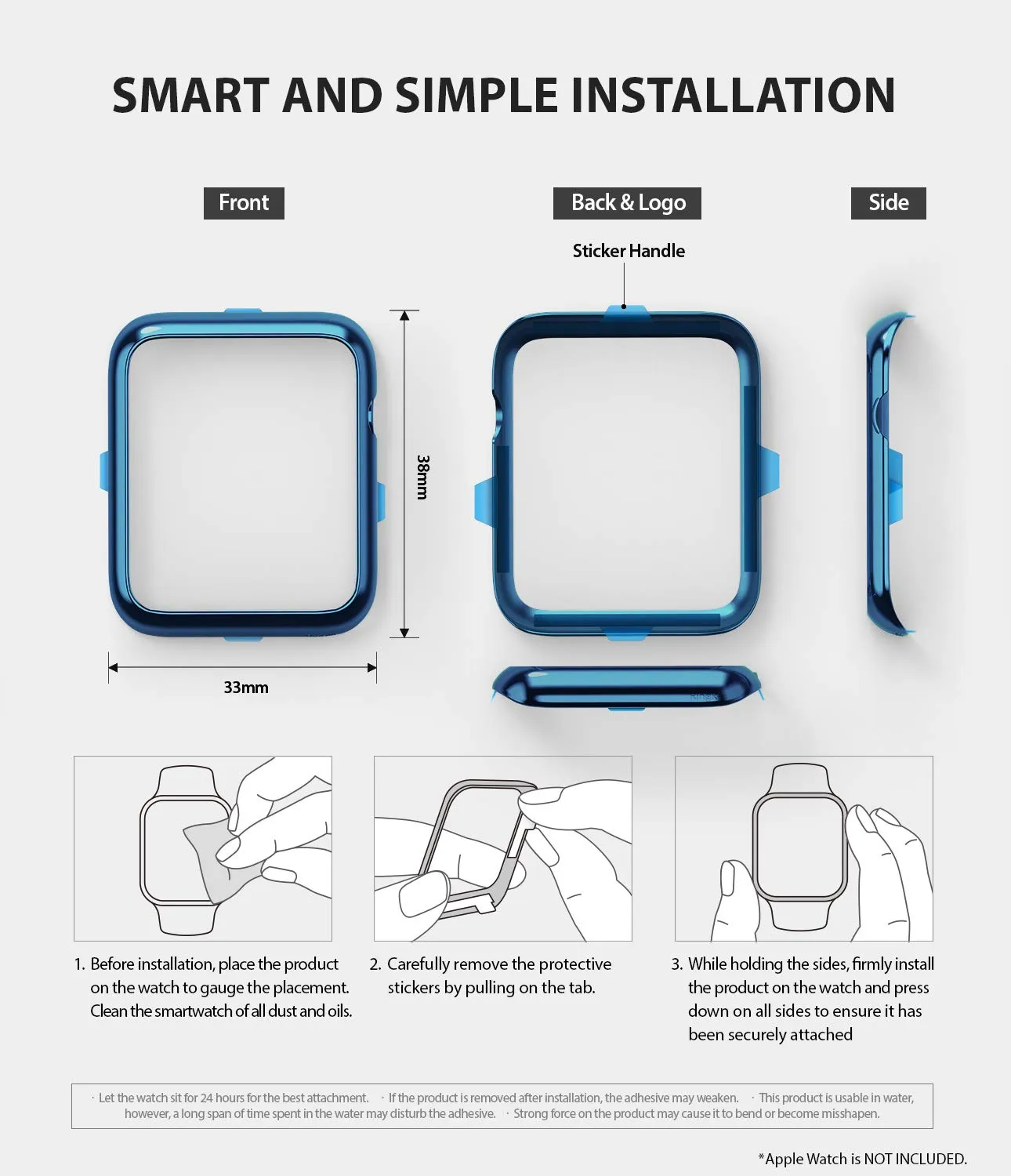 Bezel Styling for Apple Watch 38mm for Series 3 / Series 2 / Series 1 - [Stainless Steel]