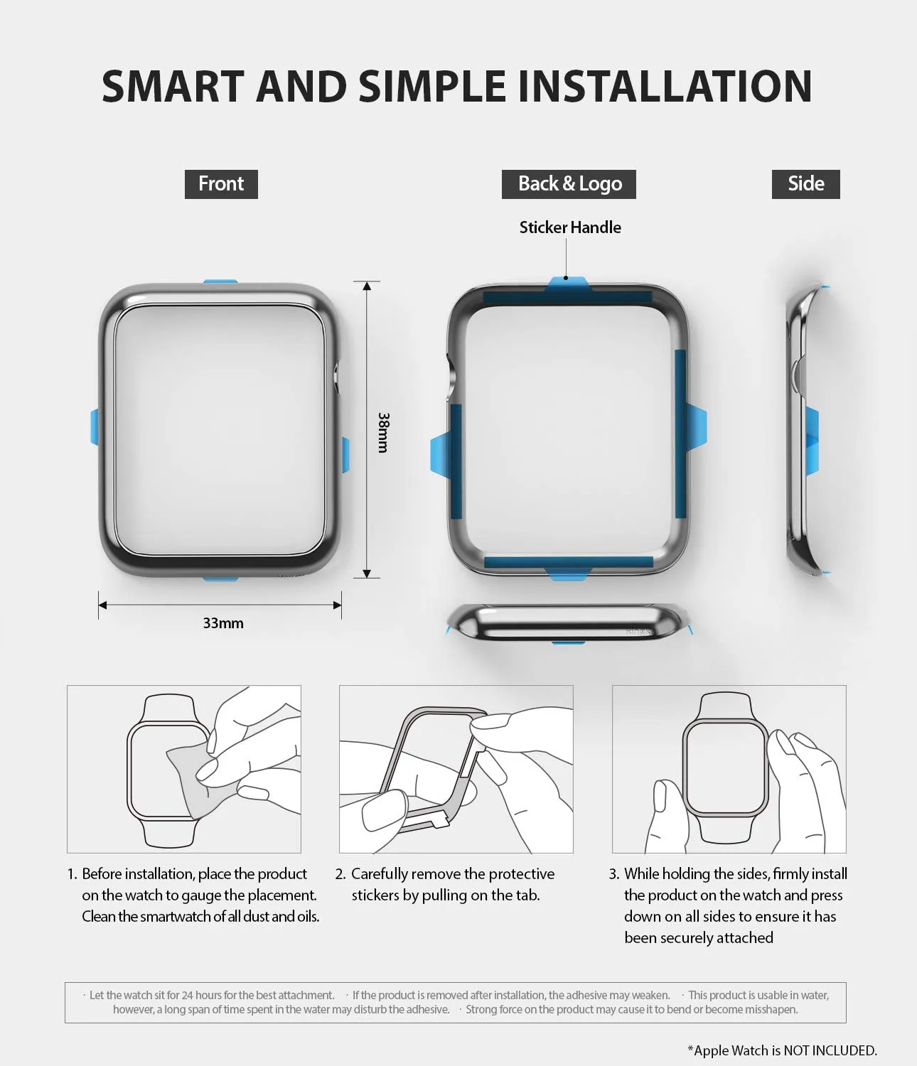 Bezel Styling for Apple Watch 38mm for Series 3 / Series 2 / Series 1 - [Stainless Steel]