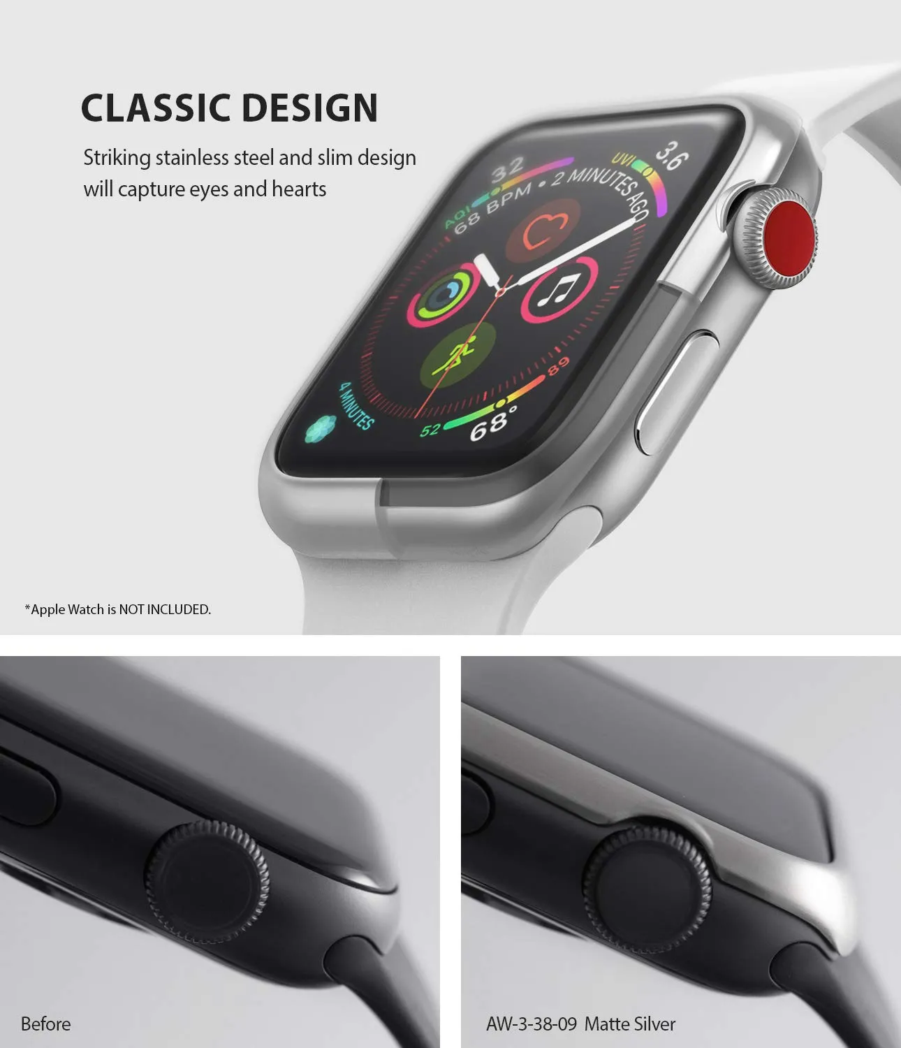 Bezel Styling for Apple Watch 38mm for Series 3 / Series 2 / Series 1 - [Stainless Steel]