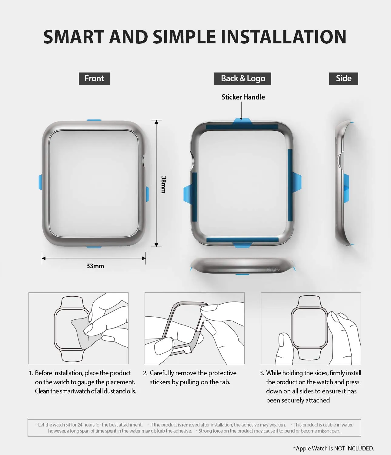 Bezel Styling for Apple Watch 38mm for Series 3 / Series 2 / Series 1 - [Stainless Steel]