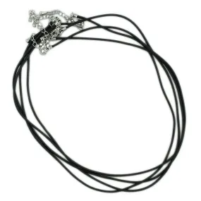 Black Rubber Cord Necklace (Pack of 4) - GP727