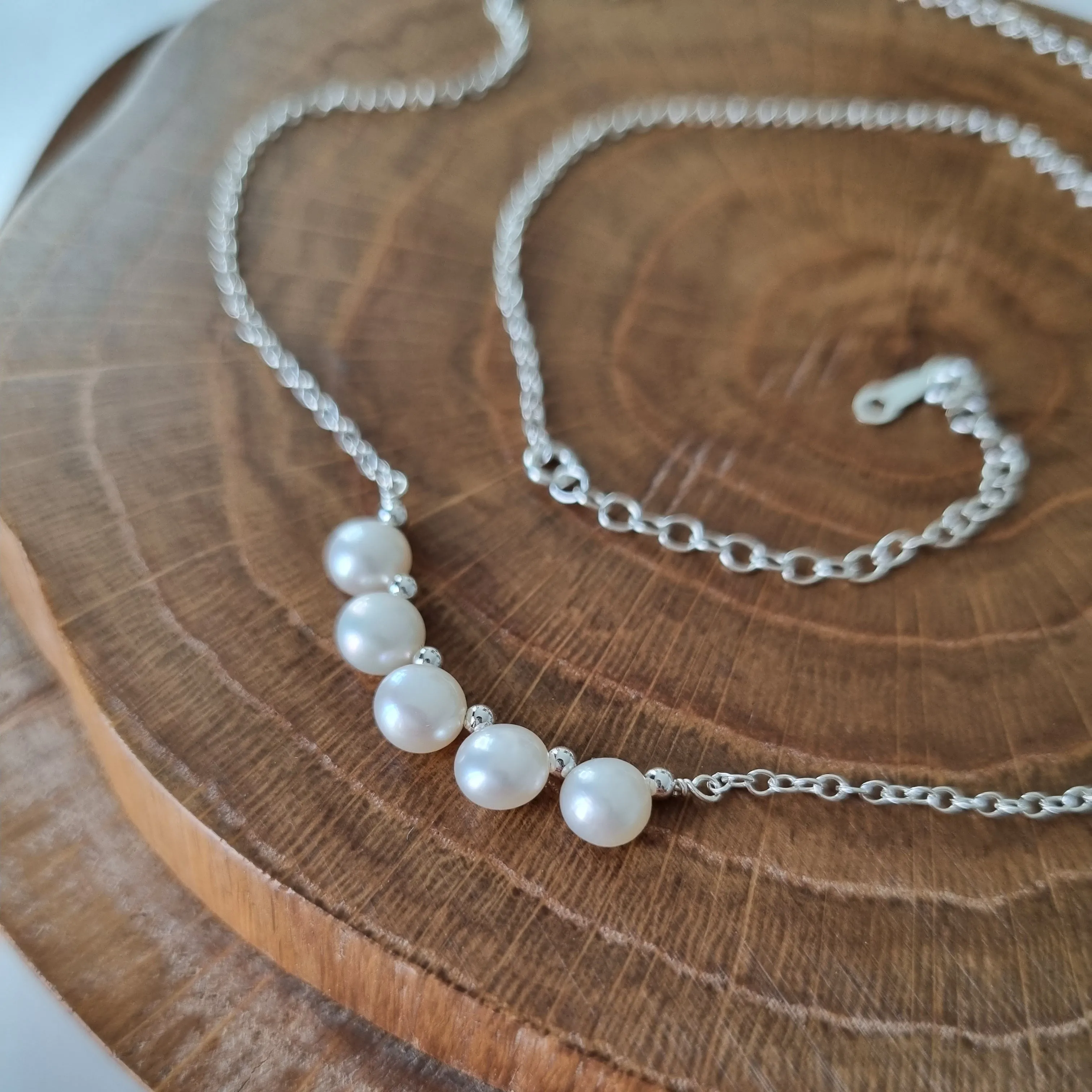 Bliss Necklace / Freshwater Button Pearls