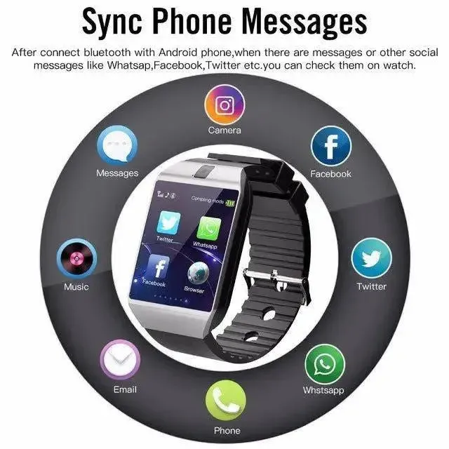 Bluetooth Watch DZ09 TF SIM Camera IOS Android