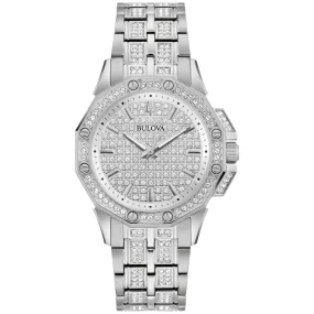 Bulova Dress/Classic Crystal Ladies Watch Stainless Steel