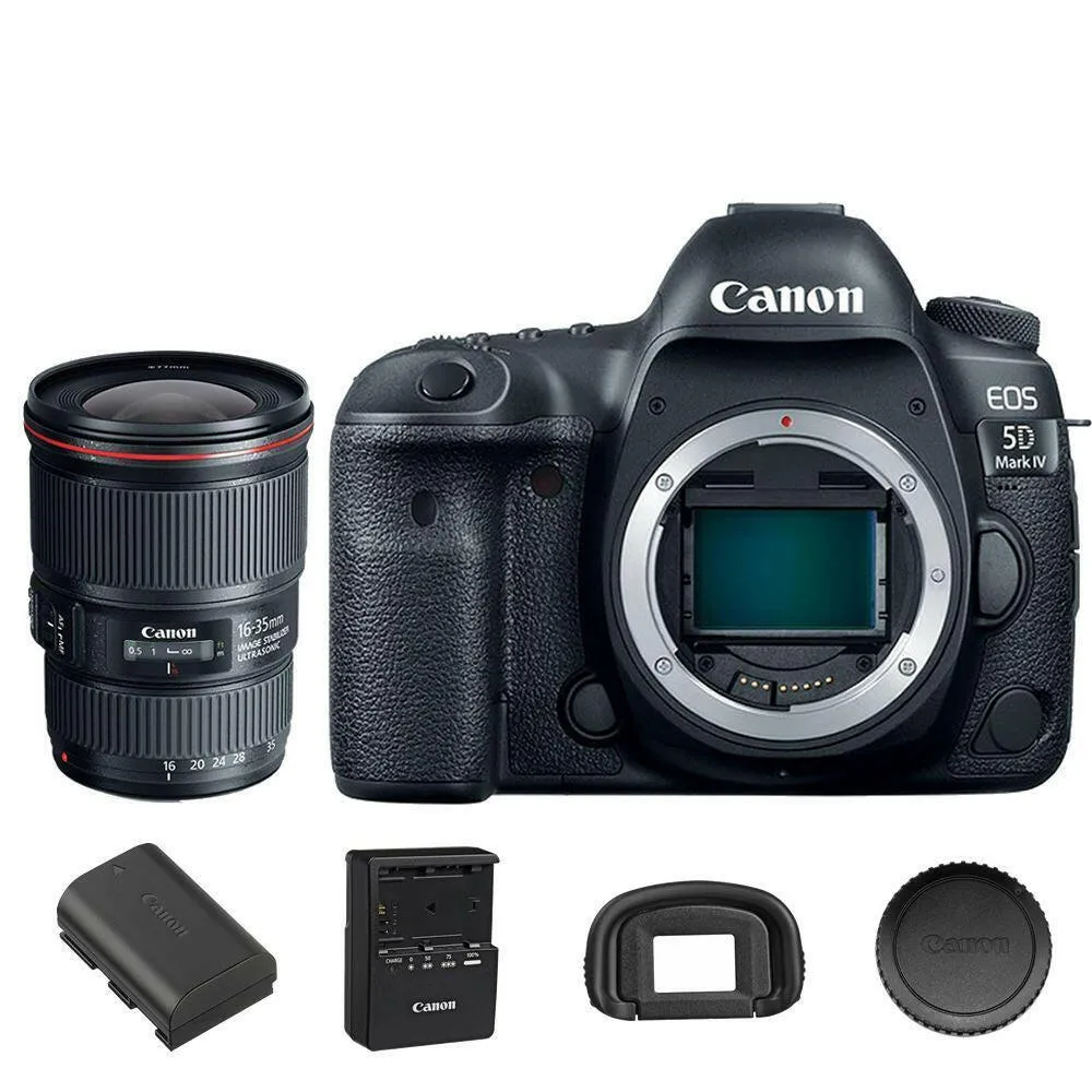 Canon 5D Mark IV EOS DSLR Camera with EF 16-35mm f/4L IS USM Lens