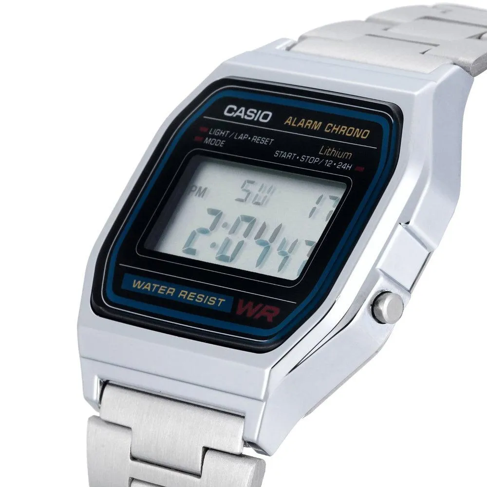 Casio Men's Classic Digital Grey Dial Stainless Steel Chrono Stop Watch | A158WA-1