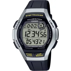 Casio Men's Watch - Dual Time Grey Digi Dial Resin Strap Step Tracker | WS-2000H-1A2