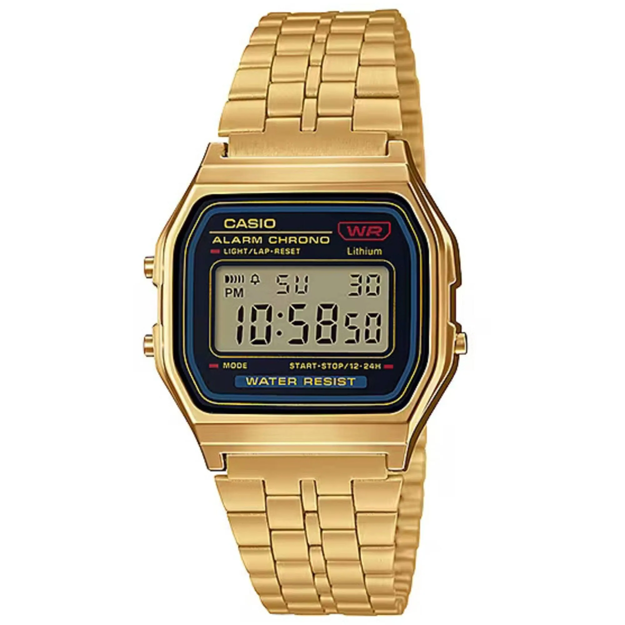 Casio Unisex Digital Watch - Vintage Yellow Stainless Steel Bracelet | A159WGEA-1VT