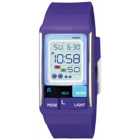 Casio Women's LDF52-6A Purple Resin Quartz Watch with Digital Dial