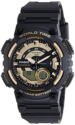 Casio Youth-Combination Analog-Digital Gold Dial Men's Watch - AEQ-110BW-9AVDF(AD206)