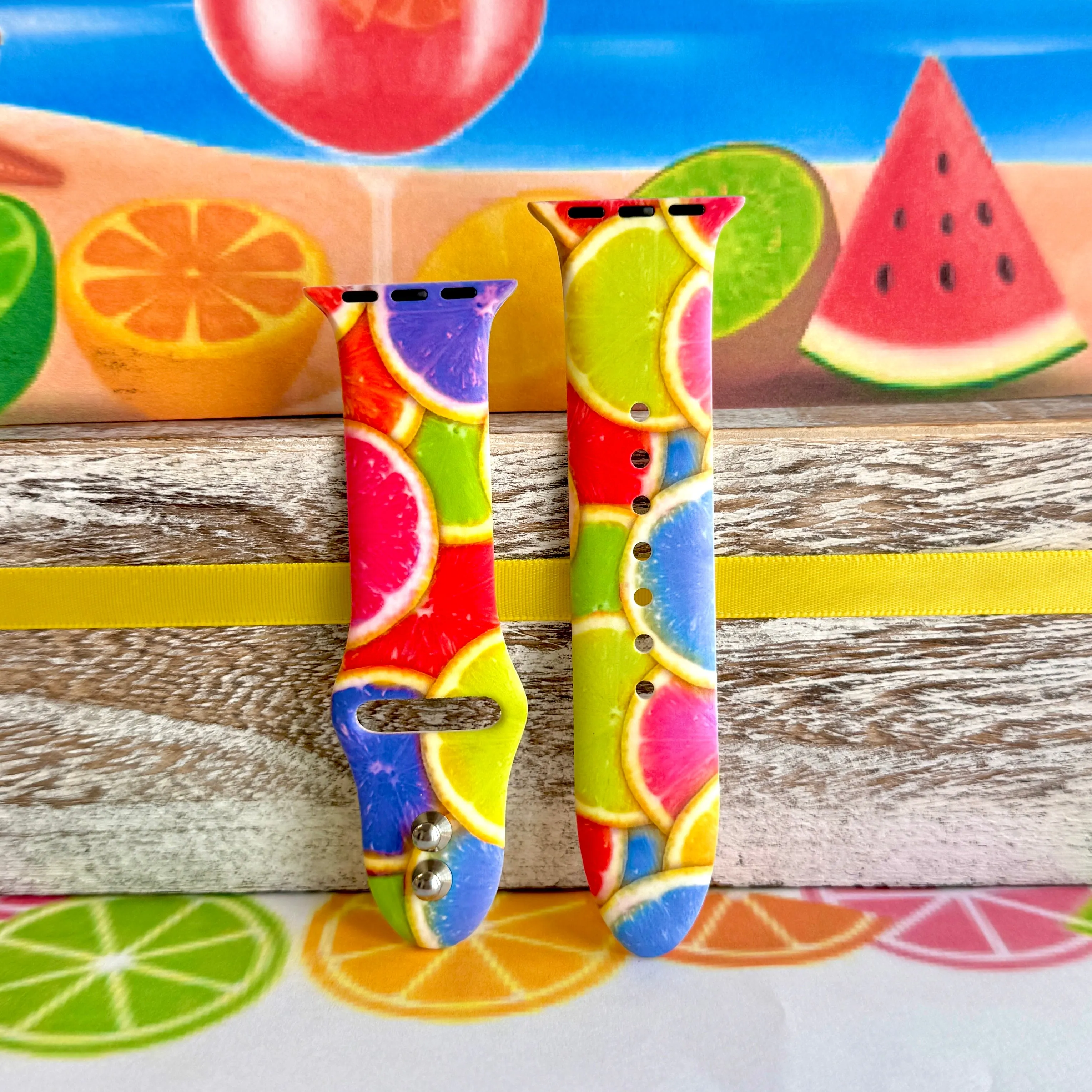 Citrus Squeeze Print Silicone Band For Apple Watch