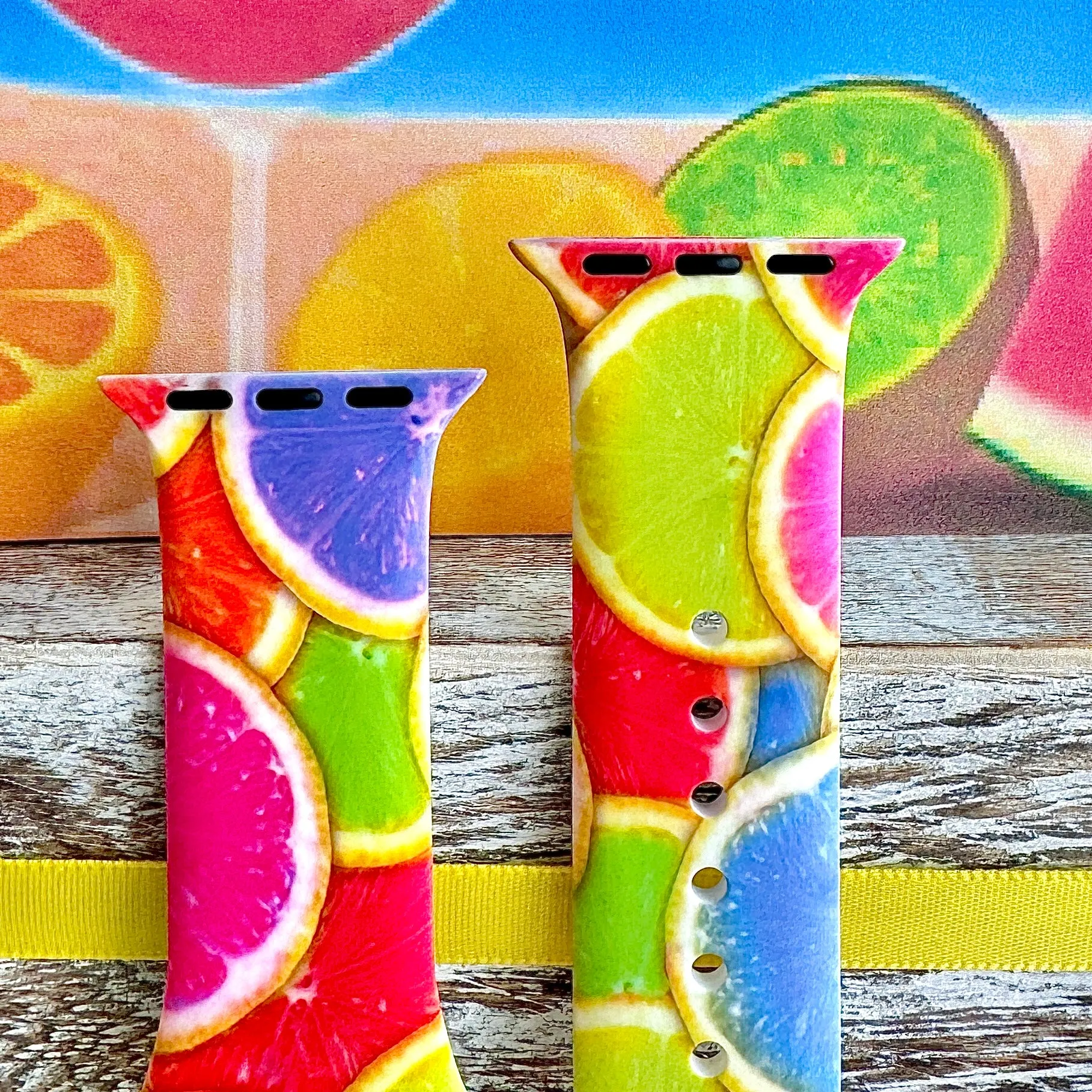 Citrus Squeeze Print Silicone Band For Apple Watch