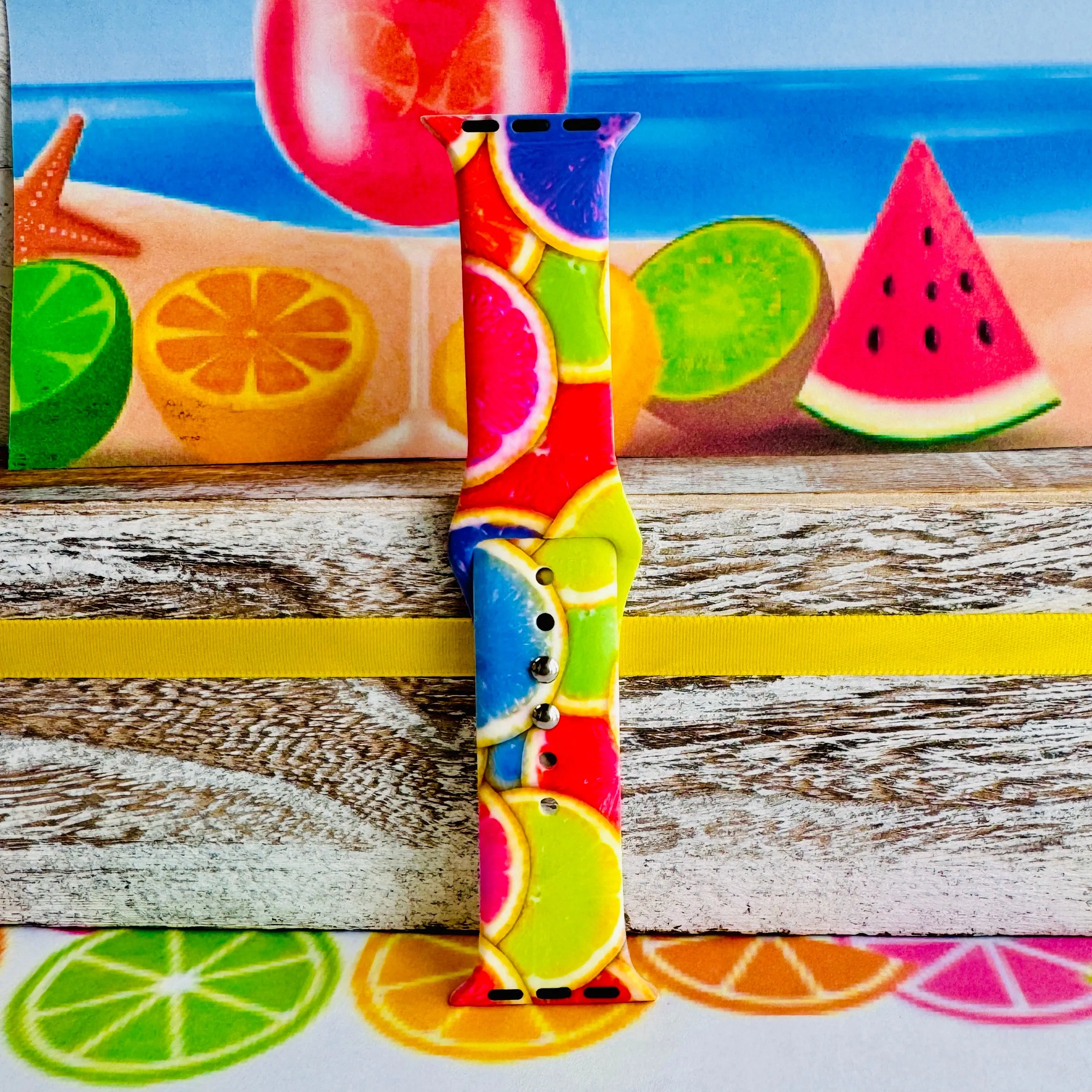 Citrus Squeeze Print Silicone Band For Apple Watch