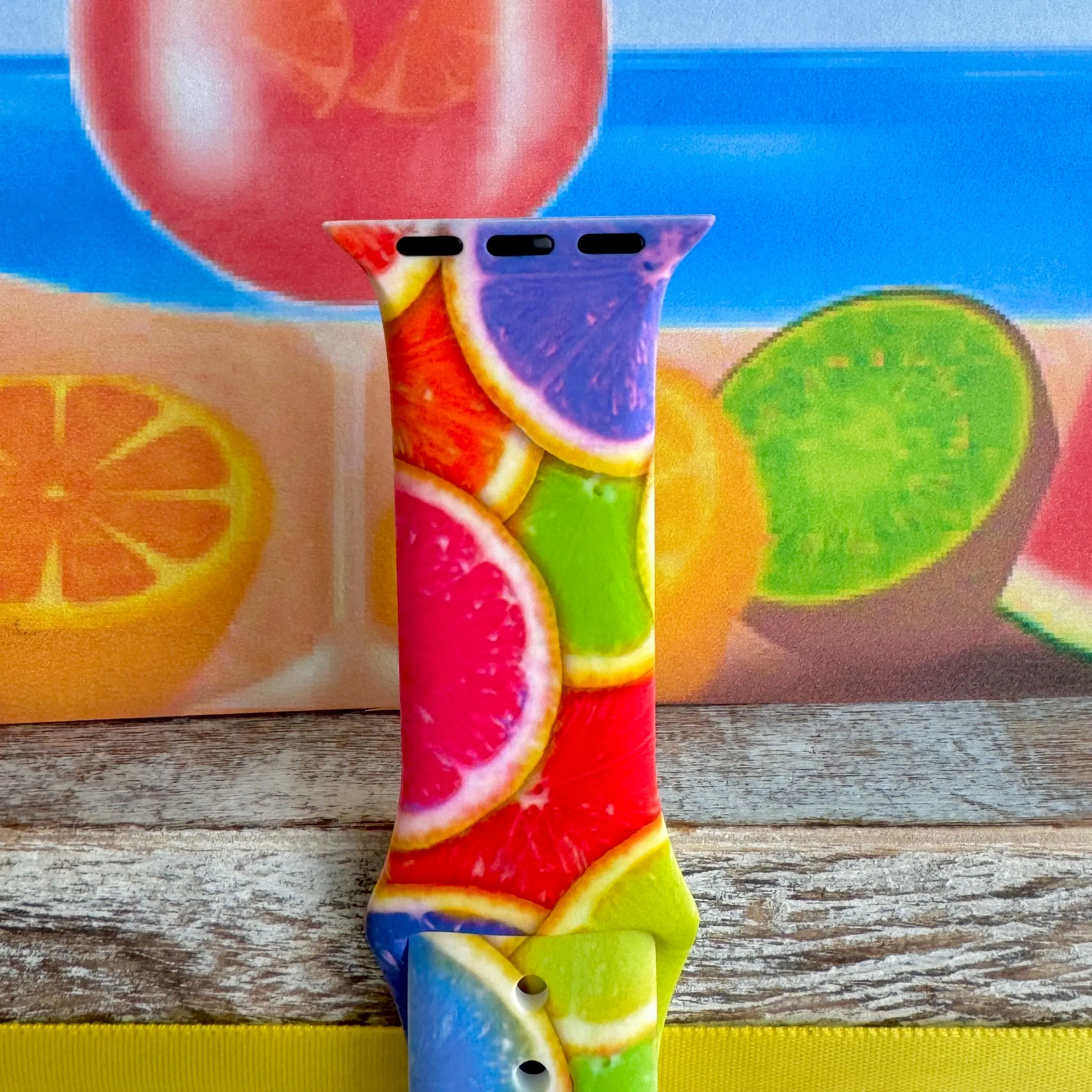 Citrus Squeeze Print Silicone Band For Apple Watch