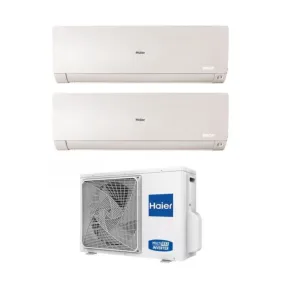 Climatizzatore Condizionatore Haier Dual Split Inverter serie FLEXIS PLUS WHITE 9 12 con 2U40S2SM1FA R-32 Wi-Fi Integrato Colore Bianco 9000 12000