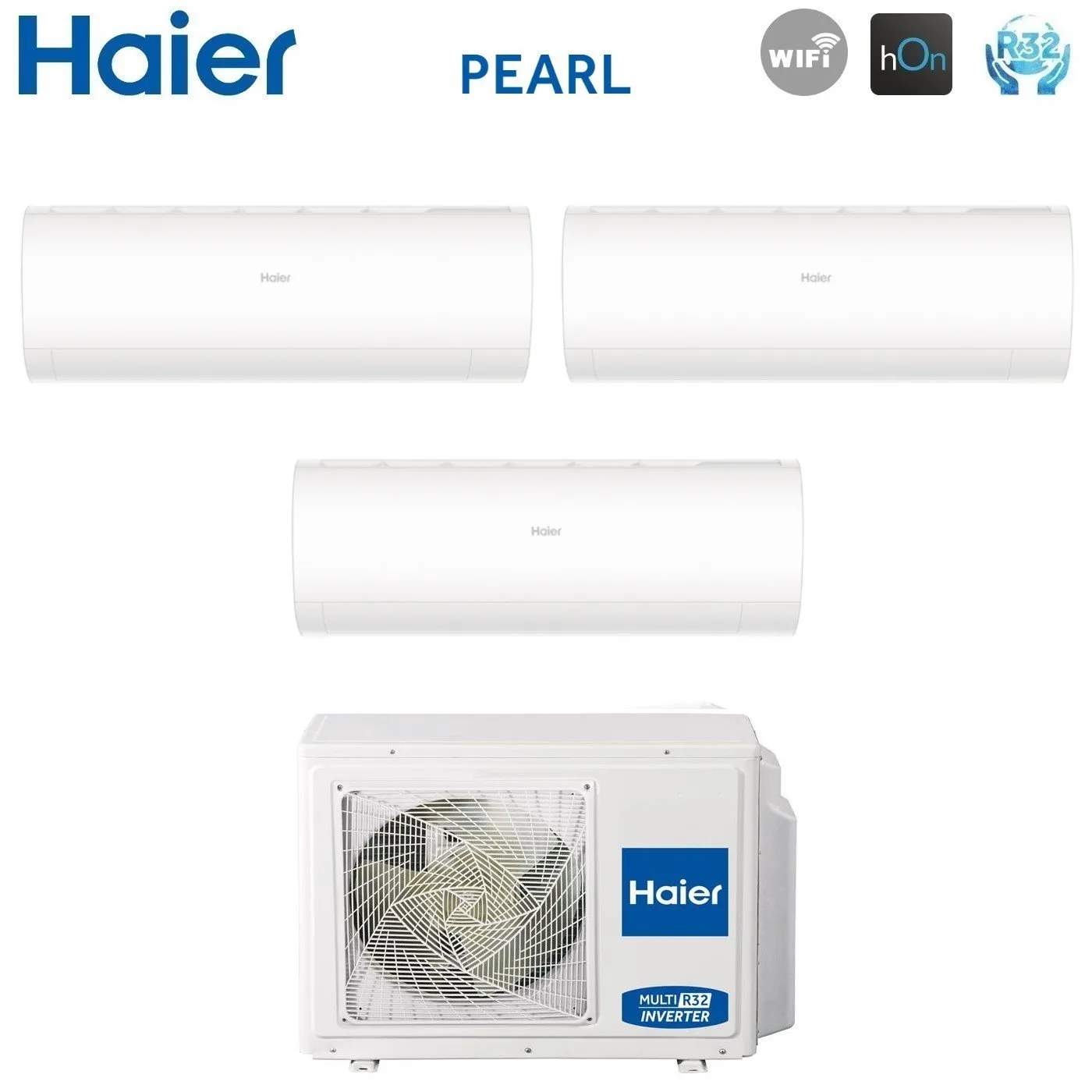 Climatizzatore Condizionatore Haier Trial Split Inverter serie PEARL 9 9 9 con 3U70S2SR5FA R-32 Wi-Fi Integrato 9000 9000 9000