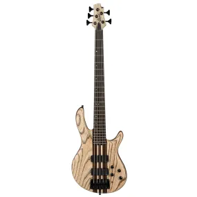 Cort A5-ULTRA-ASH-CASE-ENB 5-String Bass w/ Fishman Pickups & Case - Etched Natural Black