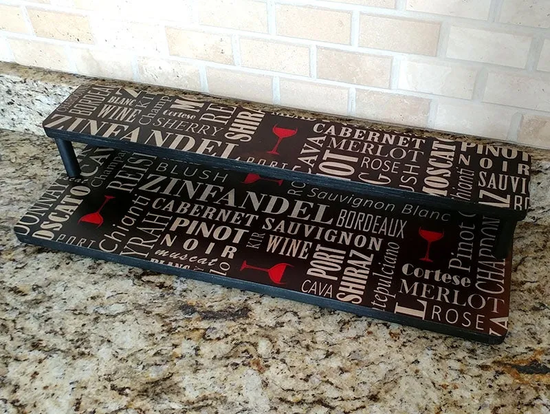 Counter Caddies™ - "WINE" Themed Artwork - Straight Shelf - 24" Length