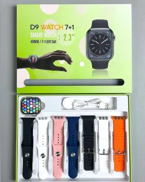 D9 Ultra 7 1 Smartwatch 2.3" 49MM with Magnetic Wireless Charging - Gift Set