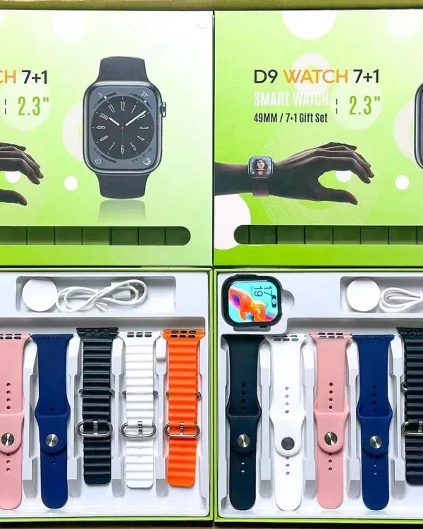 D9 Ultra 7 1 Smartwatch 2.3" 49MM with Magnetic Wireless Charging - Gift Set