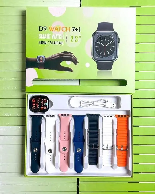 D9 Ultra 7 1 Smartwatch 2.3" 49MM with Magnetic Wireless Charging - Gift Set