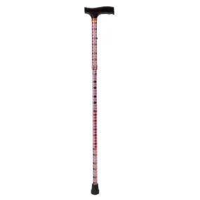 Drive Medical rtl10304bd Lightweight Adjustable Folding Cane with T Handle, Big Dots