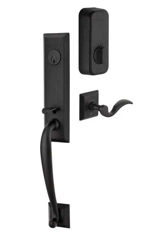 Emtek Single Cylinder Adams Handleset EMPowered Motorized Smart Lock Upgrade With Geneva Lever