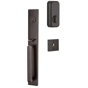 Emtek Single Cylinder Lausanne Handleset EMPowered Motorized Smart Lock Upgrade With Diamond Glass Knob